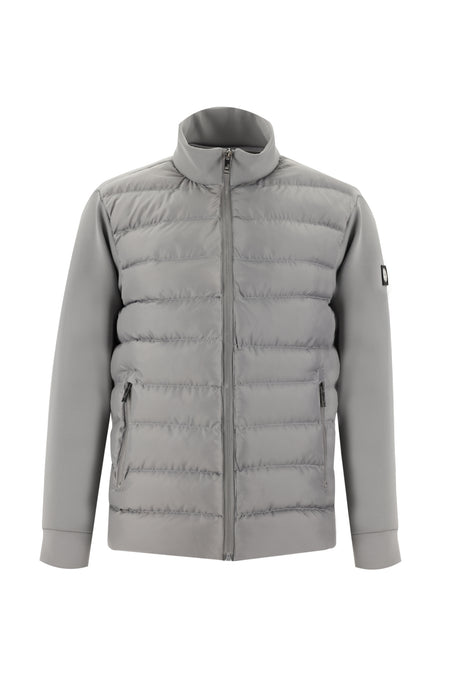 Orta Gri Dik Yaka Slim Fit Dar Kesim Spor Scuba Mont