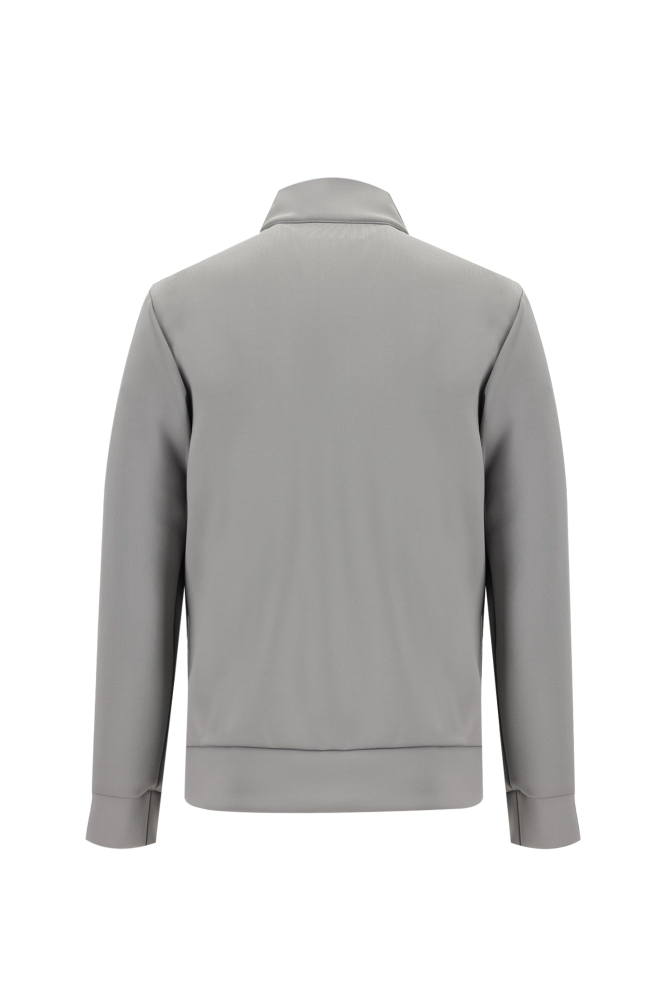 Orta Gri Dik Yaka Slim Fit Dar Kesim Spor Scuba Mont