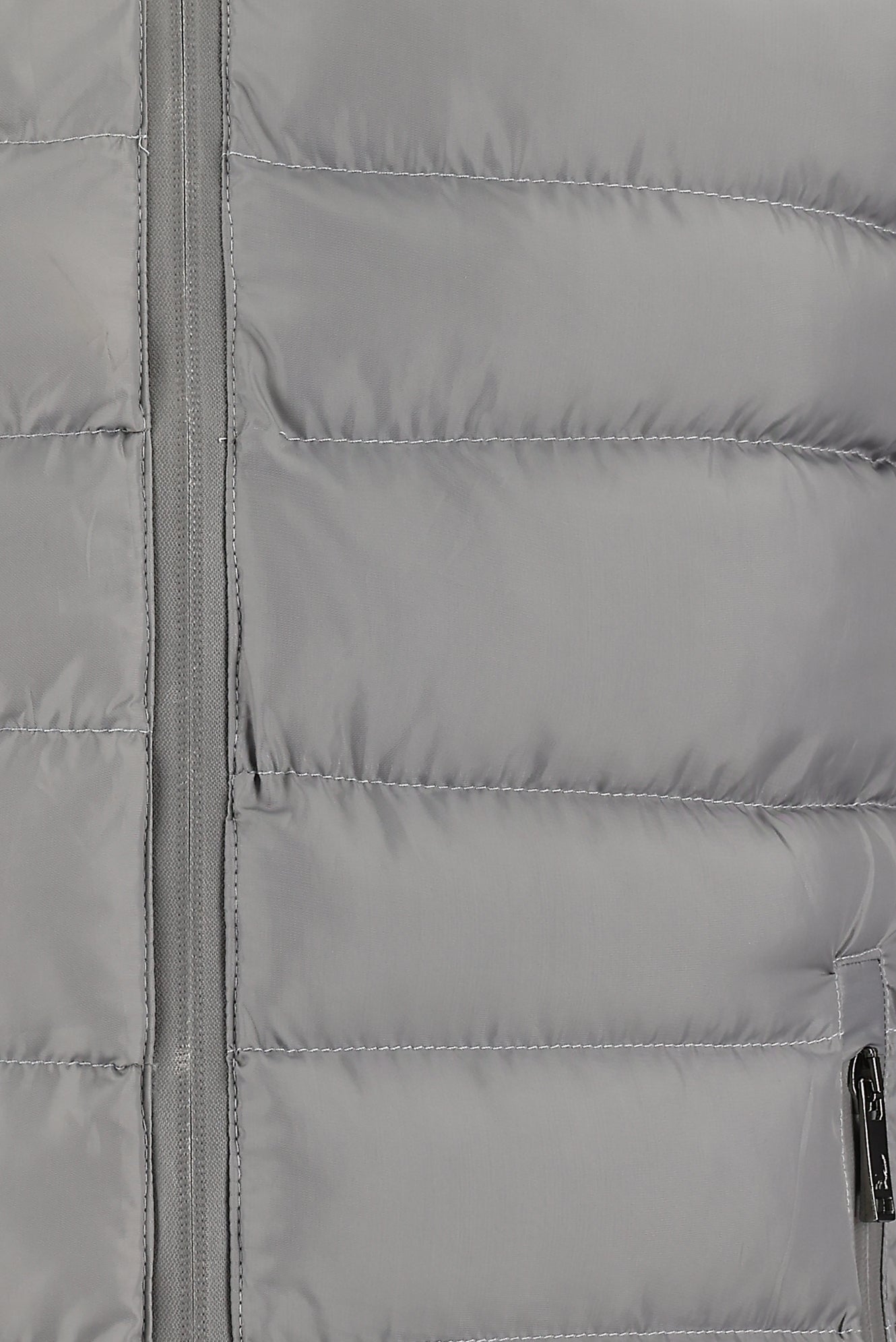 Orta Gri Dik Yaka Slim Fit Dar Kesim Spor Scuba Mont