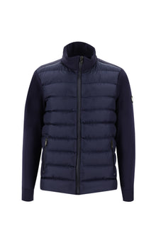 Koyu Lacivert Dik Yaka Slim Fit Dar Kesim Spor Scuba Mont