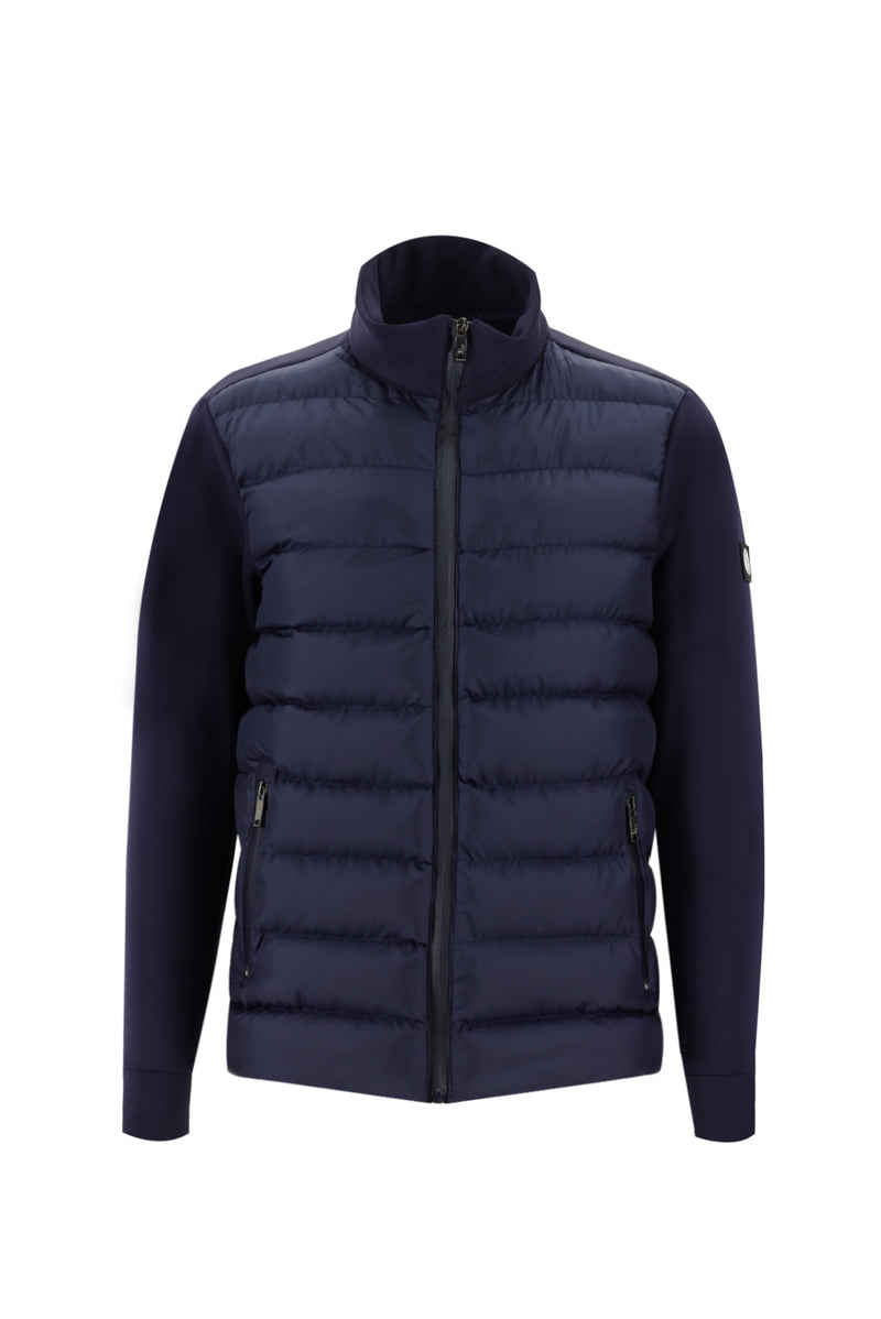 Koyu Lacivert Dik Yaka Slim Fit Dar Kesim Spor Scuba Mont