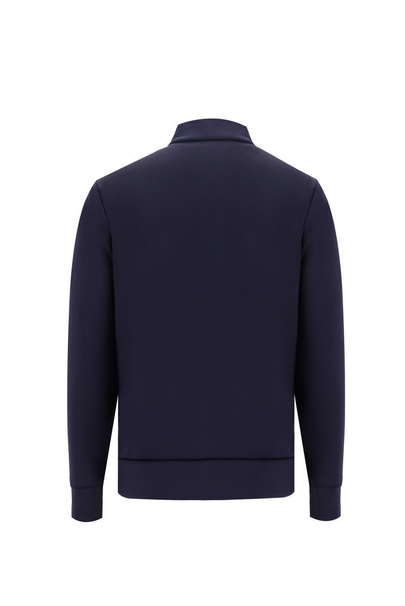 Koyu Lacivert Dik Yaka Slim Fit Dar Kesim Spor Scuba Mont