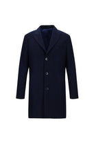 Koyu Lacivert Yünlü Kaban