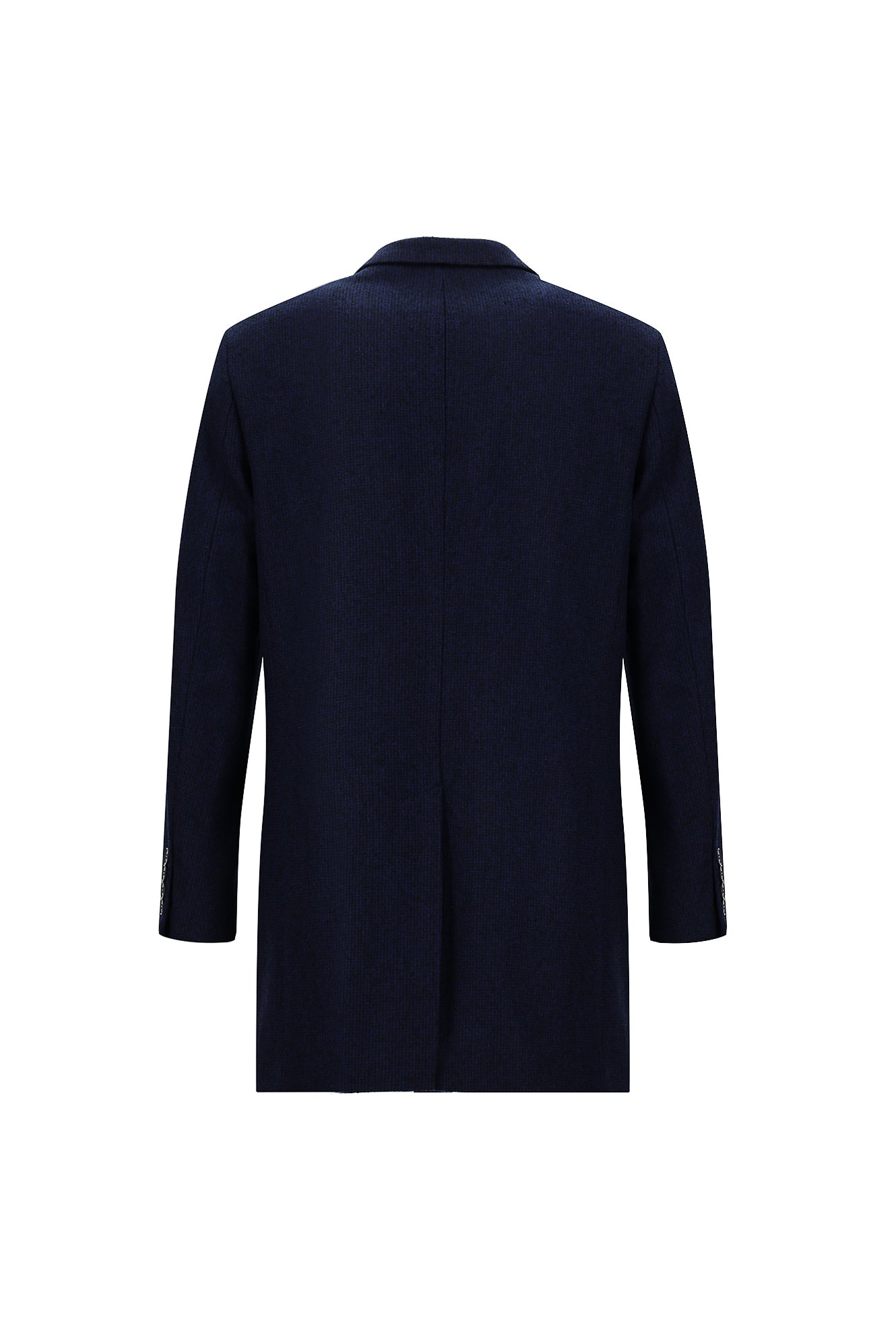 Koyu Lacivert Yünlü Kaban