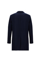 Koyu Lacivert Yünlü Kaban