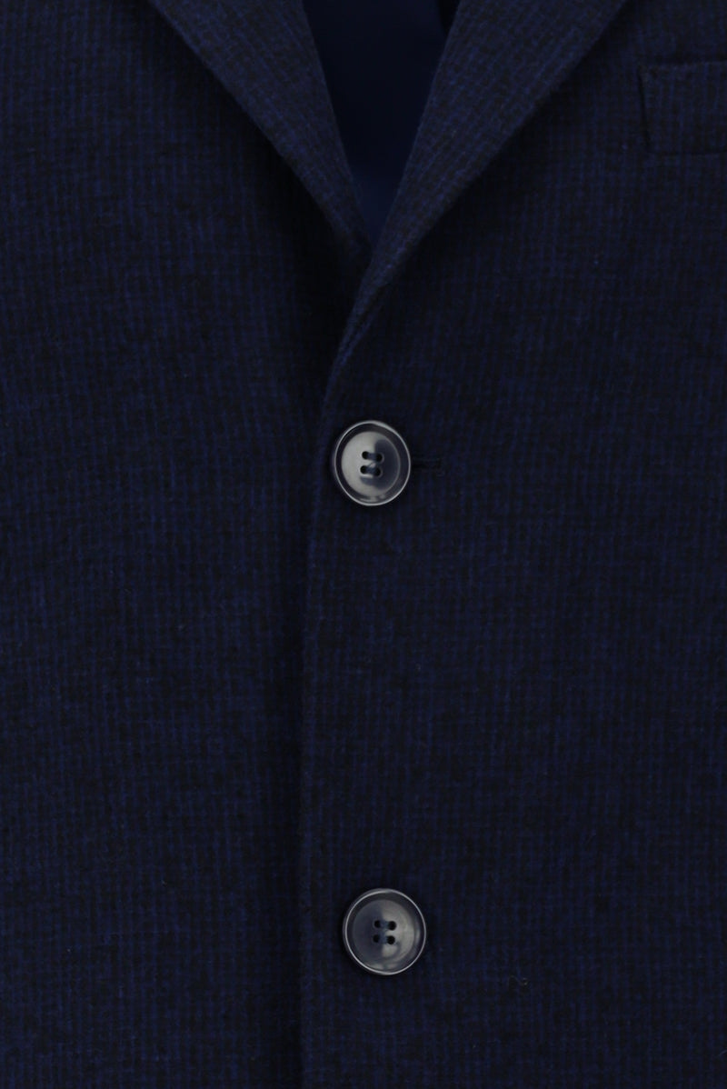 Koyu Lacivert Yünlü Kaban