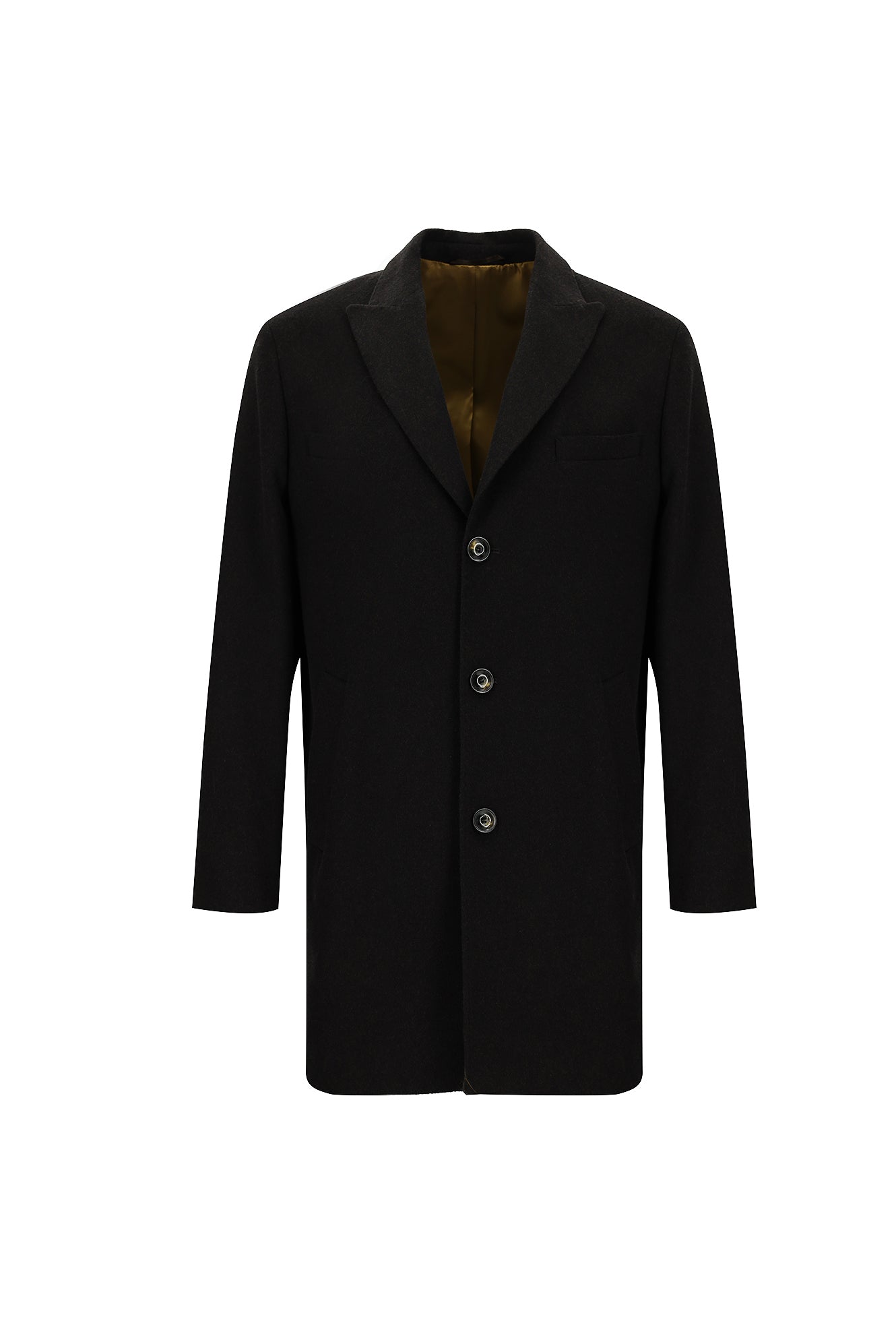 Koyu Kahve Yünlü Kaban