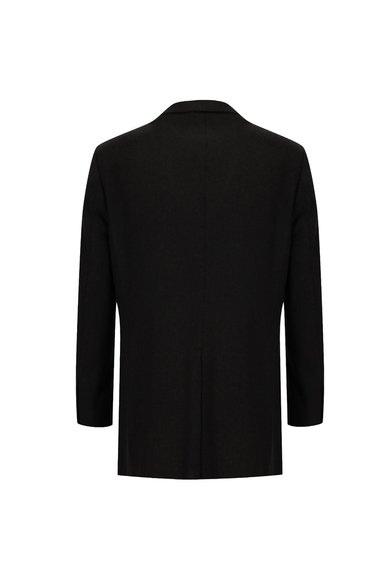 Koyu Kahve Yünlü Kaban