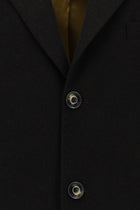 Koyu Kahve Yünlü Kaban