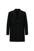 Siyah Yünlü Desenli Kaban