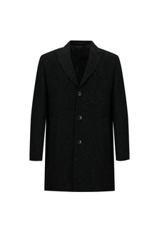 Siyah Yünlü Desenli Kaban