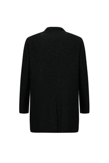 Siyah Yünlü Desenli Kaban