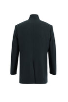 Koyu Yeşil Slim Fit Dar Kesim Yünlü Kaban