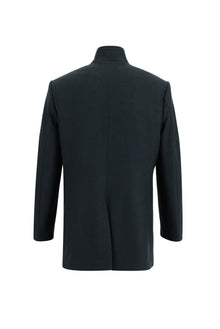 Koyu Ye?il Slim Fit Dar Kesim Yünlü Kaban-Abdullah Ki??l?