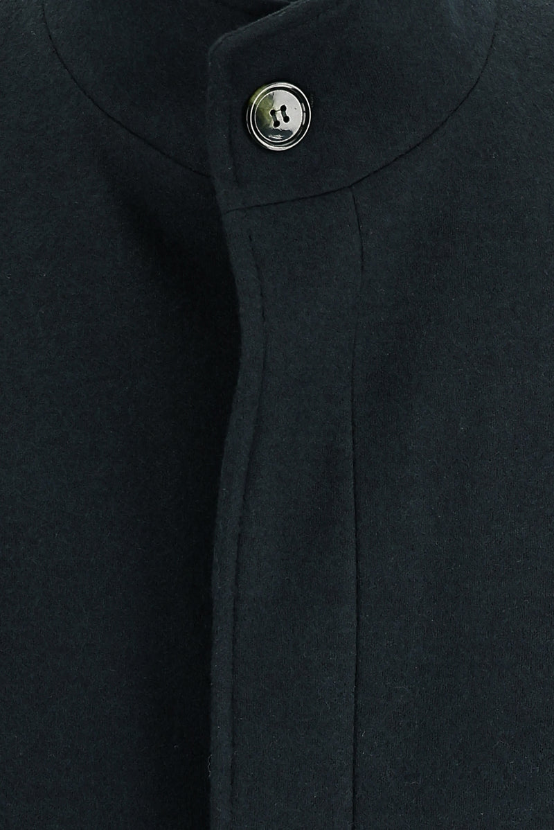 Koyu Yeşil Slim Fit Dar Kesim Yünlü Kaban