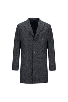 Koyu Lacivert Yünlü Kaban