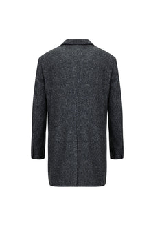 Koyu Lacivert Yünlü Kaban