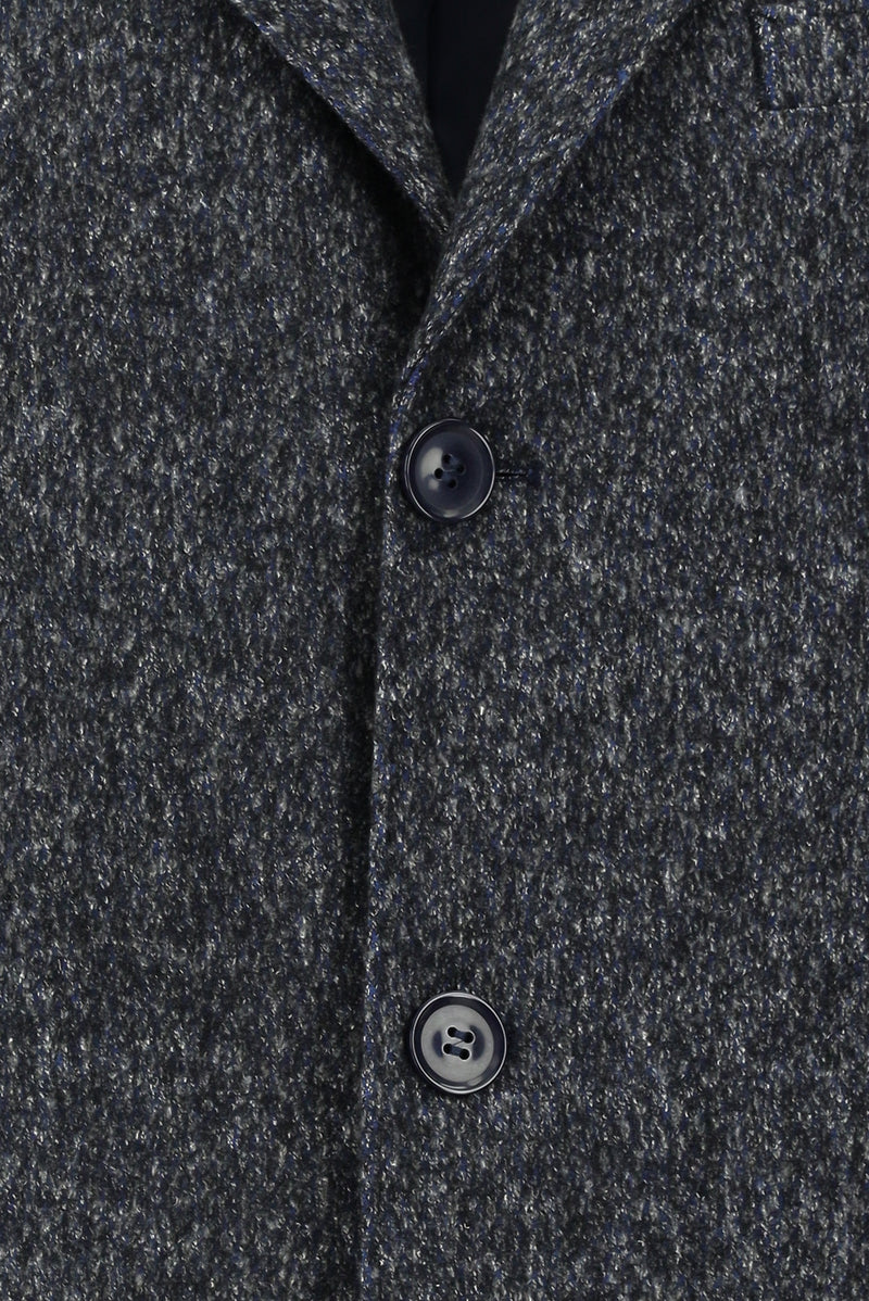 Koyu Lacivert Yünlü Kaban