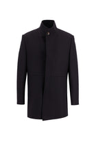 Koyu Bordo Slim Fit Dar Kesim Yünlü Kaban