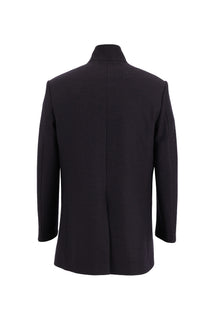 Koyu Bordo Slim Fit Dar Kesim Yünlü Kaban