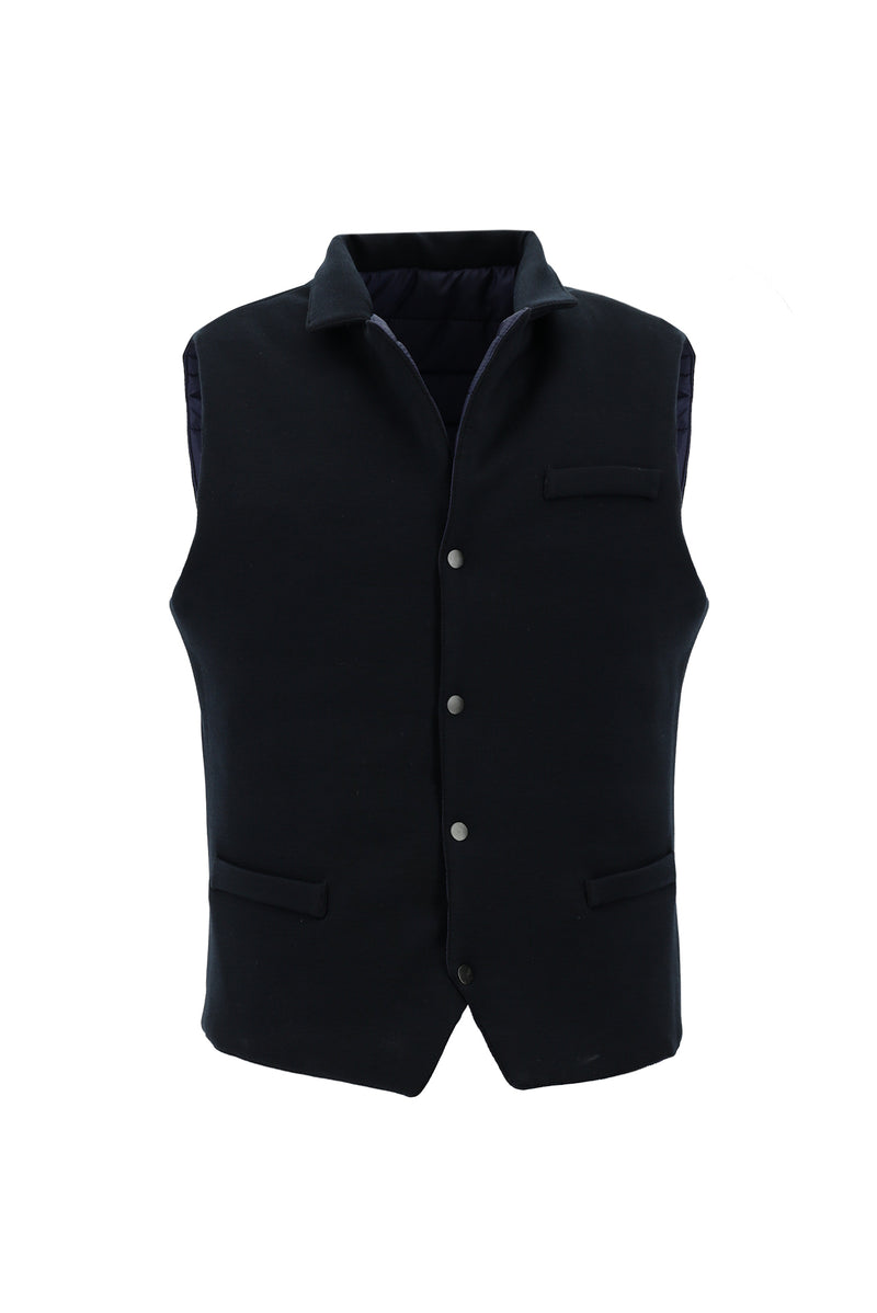 Koyu Lacivert Çift Taraflı Spor Şişme Yelek