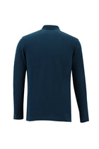 Koyu Yeşil Polo Yaka Slim Fit Dar Kesim Fermuarlı Nakışlı Pamuk Sweatshirt