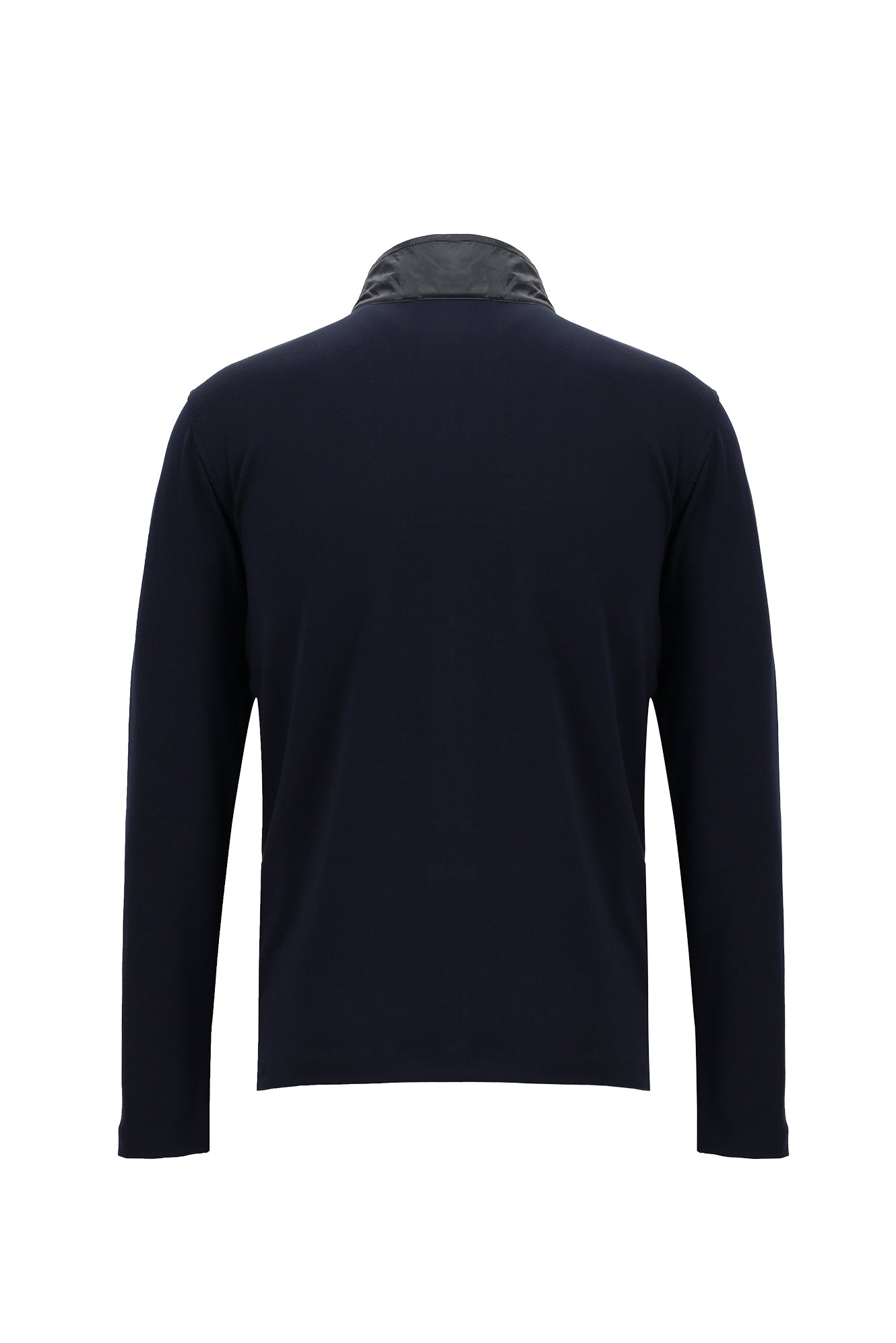 Orta Lacivert Dik Yaka Regular Fit Fermuarlı Pamuklu Sweatshirt