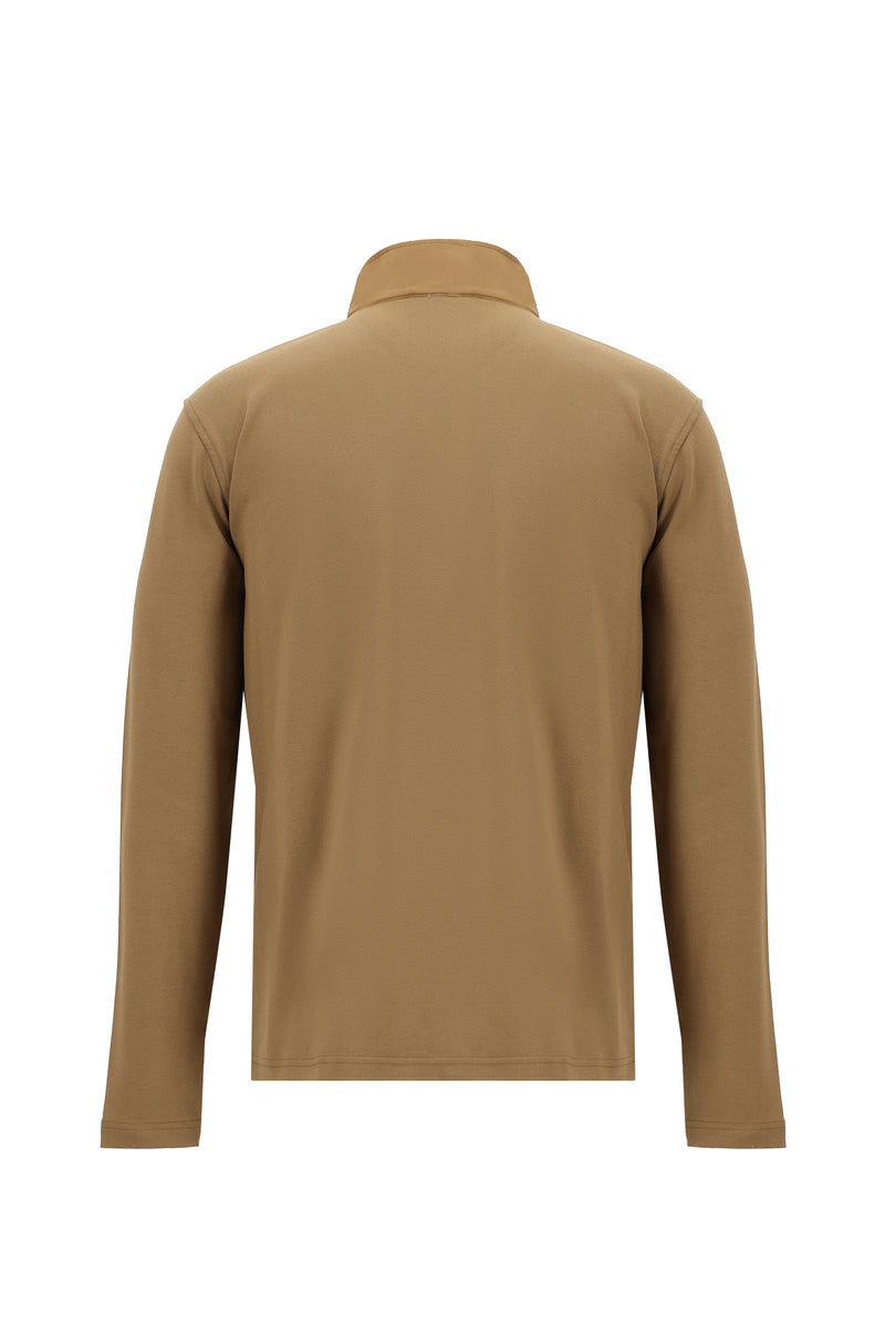 Camel Dik Yaka Regular Fit Fermuarlı Sweatshirt