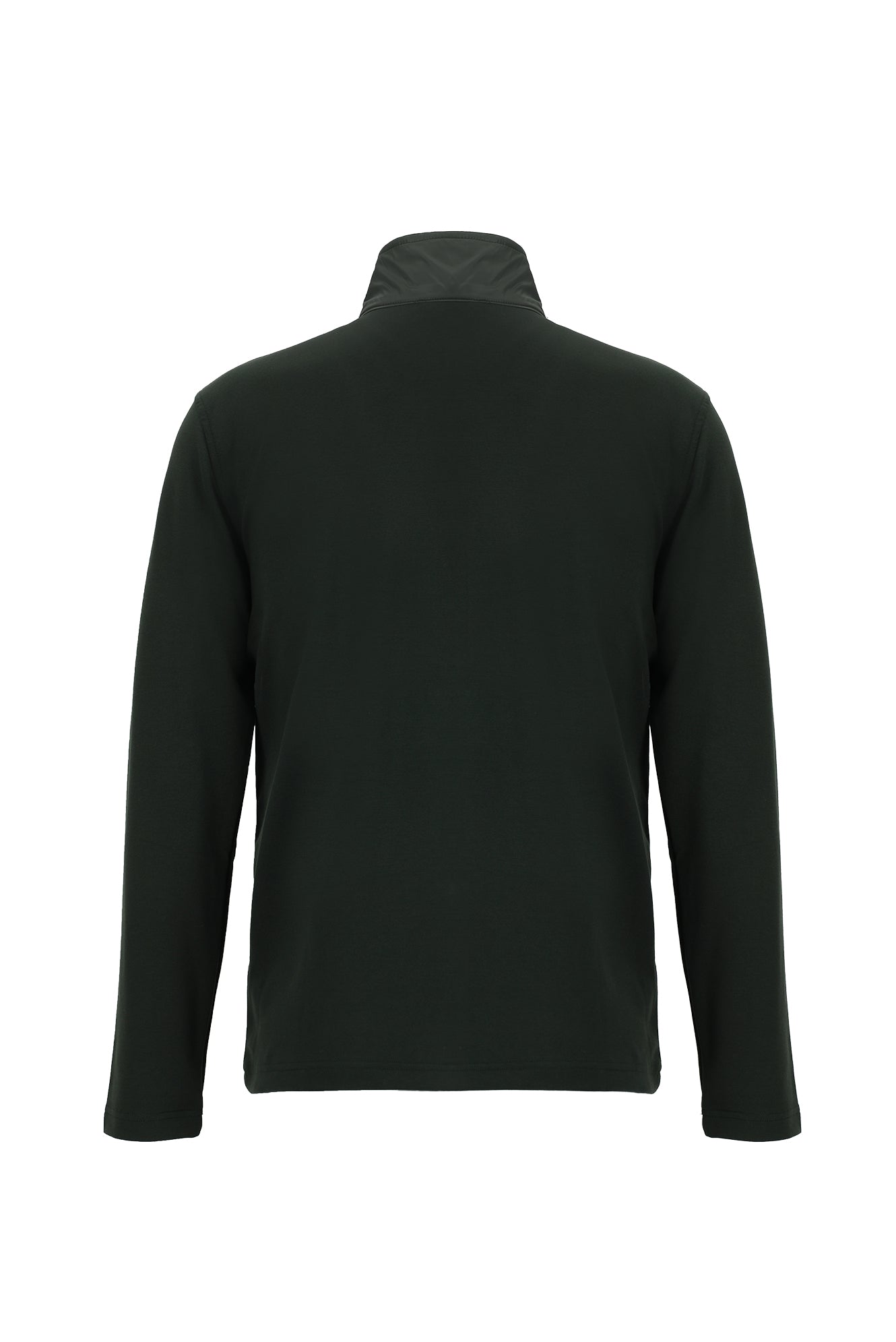 Orta Haki Dik Yaka Regular Fit Fermuarlı Pamuklu Sweatshirt