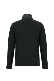 Orta Haki Dik Yaka Regular Fit Fermuarlı Pamuklu Sweatshirt