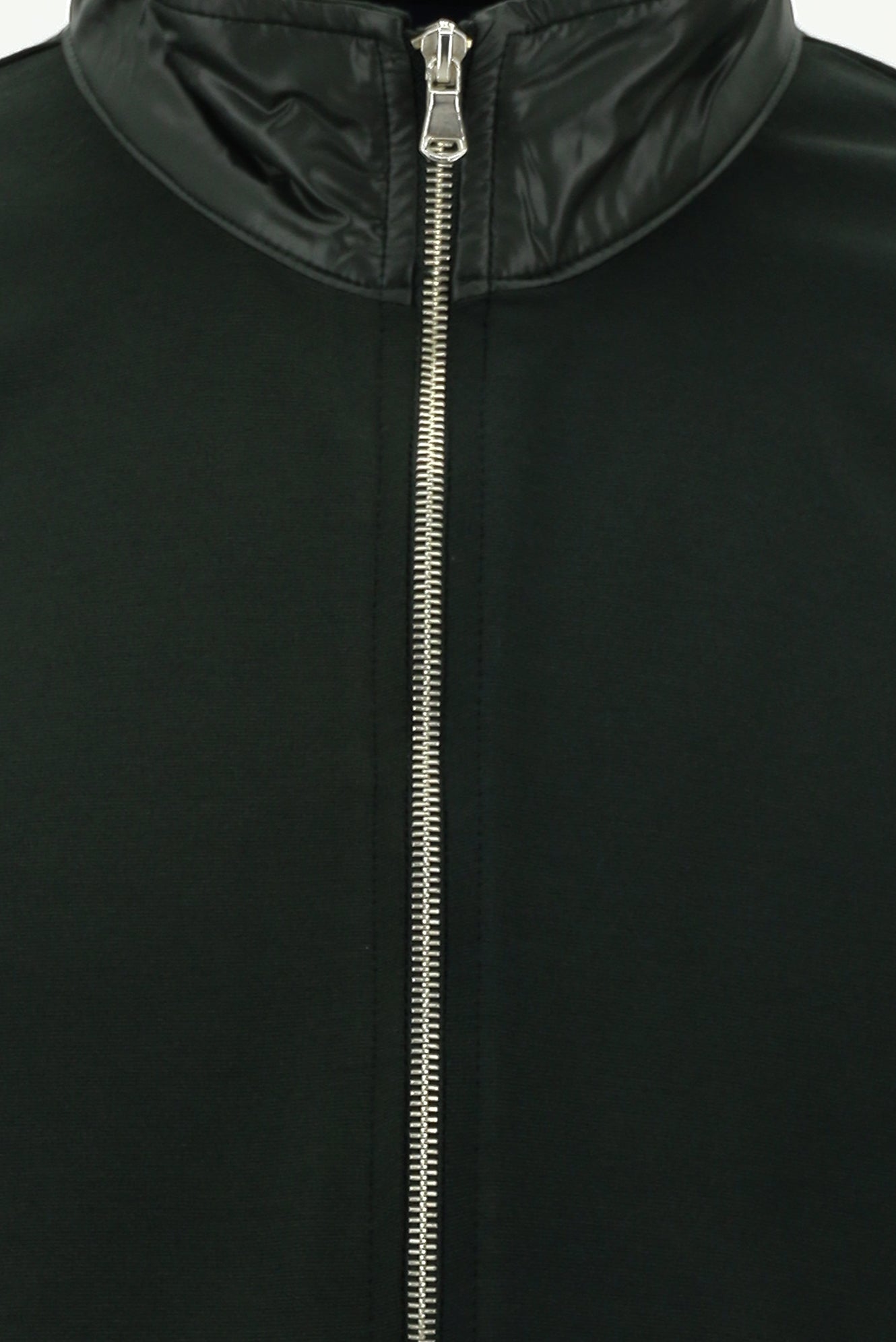 Orta Haki Dik Yaka Regular Fit Fermuarlı Pamuklu Sweatshirt