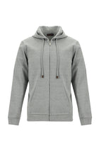 Açık Gri Melanj Kapüşonlu Regular Fit Fermuarlı Sweatshirt