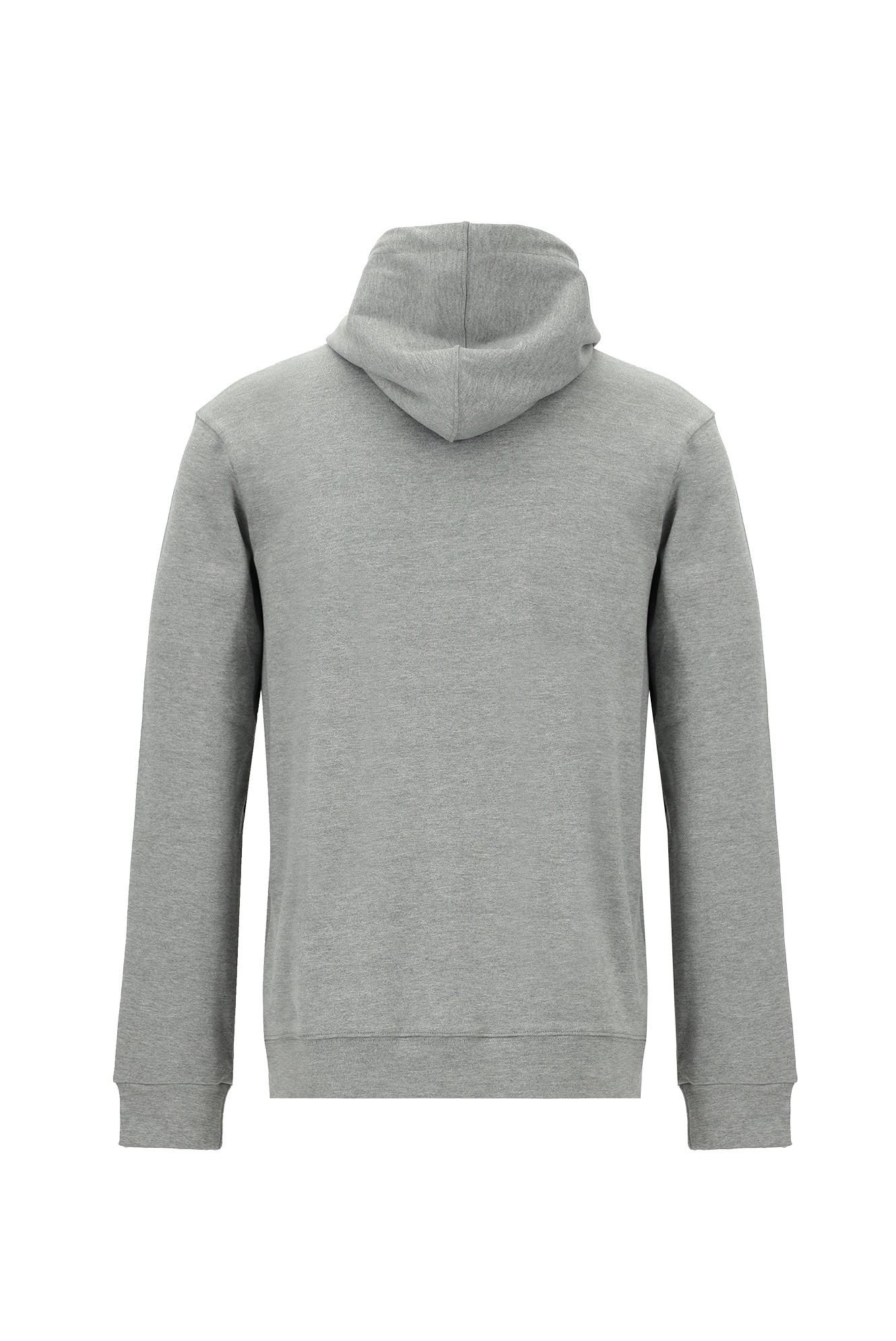 Açık Gri Melanj Kapüşonlu Regular Fit Fermuarlı Sweatshirt