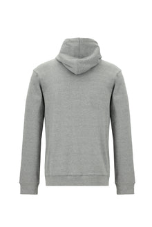 Açık Gri Melanj Kapüşonlu Regular Fit Fermuarlı Sweatshirt