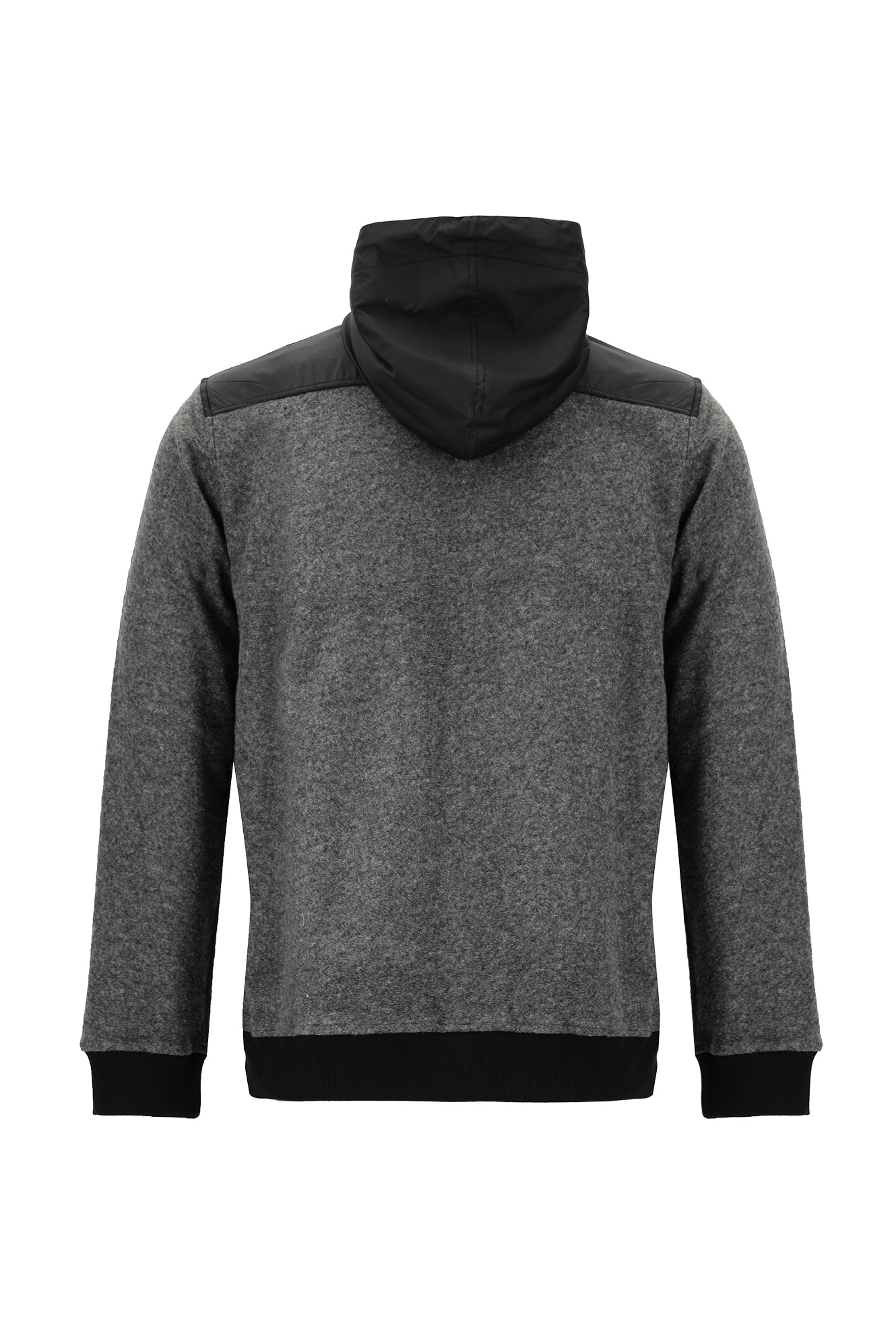 Açık Füme Kapüşonlu Regular Fit Fermuarlı Yünlü Sweatshirt
