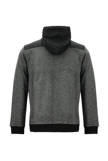 Açık Füme Kapüşonlu Regular Fit Fermuarlı Yünlü Sweatshirt