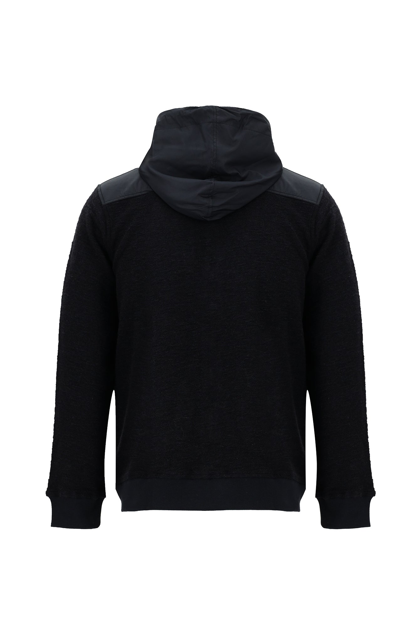 Koyu Lacivert Kapüşonlu Regular Fit Fermuarlı Yünlü Sweatshirt
