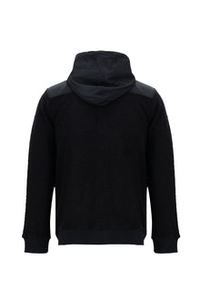 Koyu Lacivert Kapüşonlu Regular Fit Fermuarlı Yünlü Sweatshirt