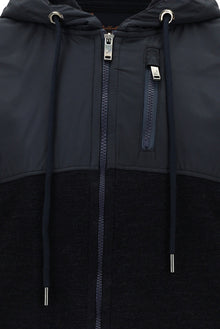 Koyu Lacivert Kapüşonlu Regular Fit Fermuarlı Yünlü Sweatshirt