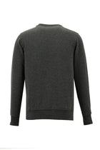 Koyu Antrasit Melanj Bisiklet Yaka Regular Fit Baskılı Sweatshirt