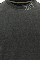 Koyu Antrasit Melanj Bisiklet Yaka Regular Fit Baskılı Sweatshirt