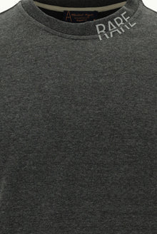 Koyu Antrasit Melanj Bisiklet Yaka Regular Fit Baskılı Sweatshirt