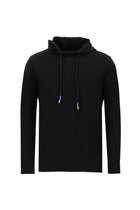 Siyah Kapüşonlu Regular Fit Pamuk Sweatshirt