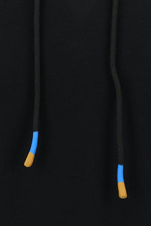 Siyah Kapüşonlu Regular Fit Pamuk Sweatshirt