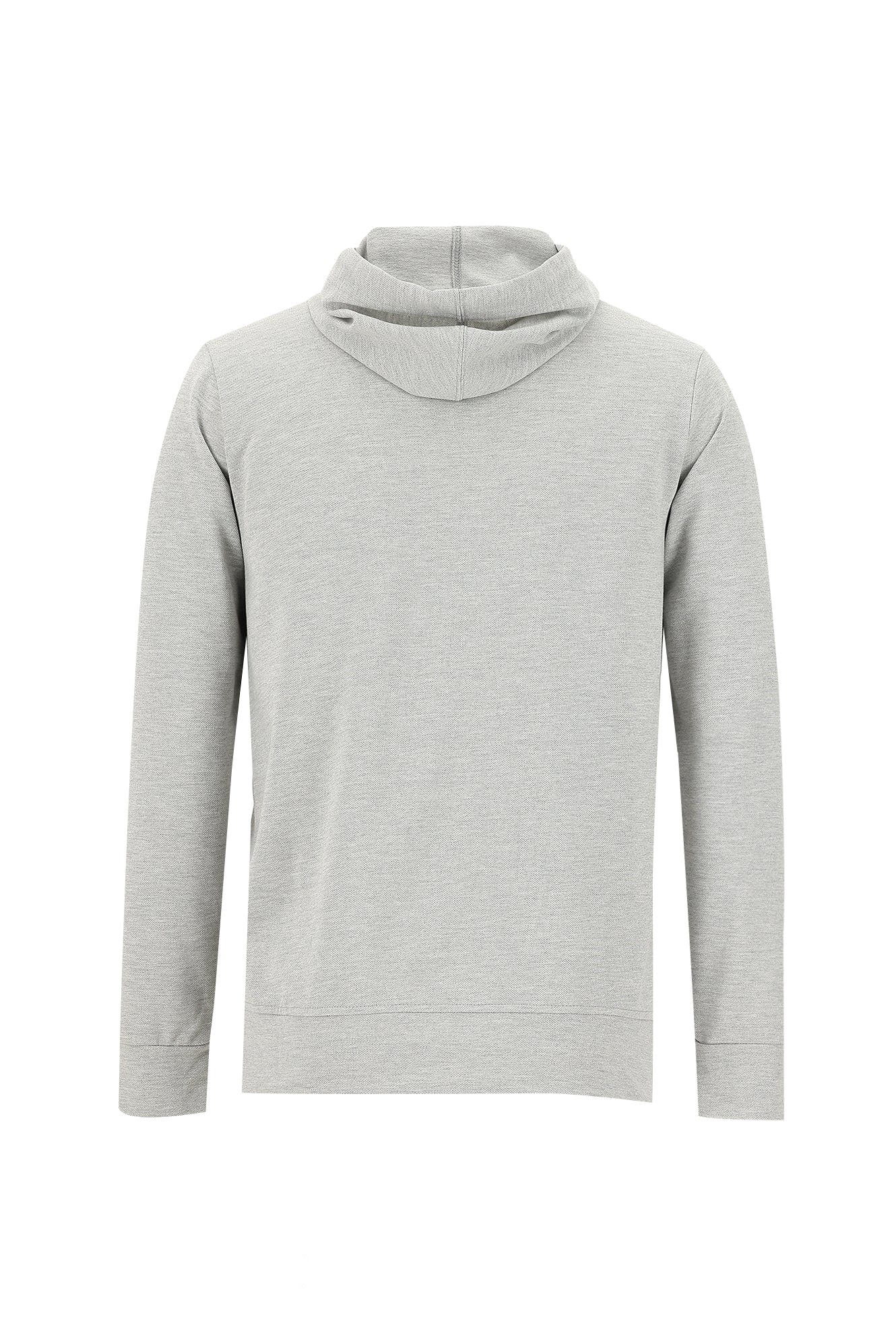 Açık Gri Melanj Kapüşonlu Regular Fit Pamuk Sweatshirt