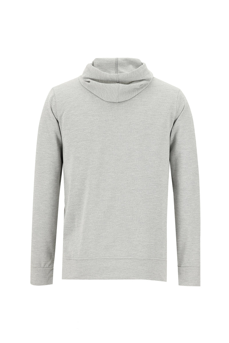 Açık Gri Melanj Kapüşonlu Regular Fit Pamuk Sweatshirt