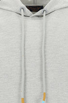 Açık Gri Melanj Kapüşonlu Regular Fit Pamuk Sweatshirt