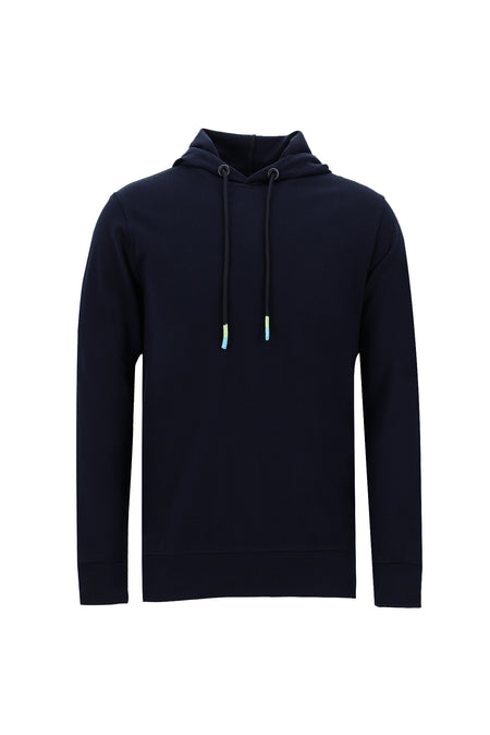 Koyu Lacivert Kapüşonlu Regular Fit Pamuk Sweatshirt