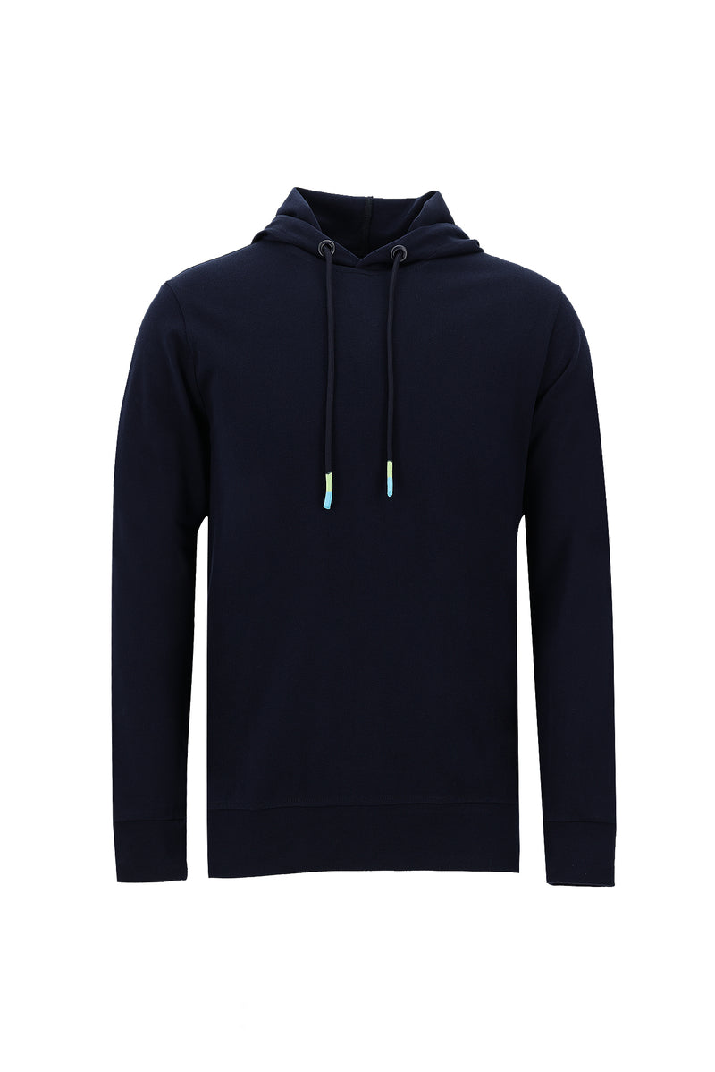 Koyu Lacivert Kapüşonlu Regular Fit Pamuk Sweatshirt
