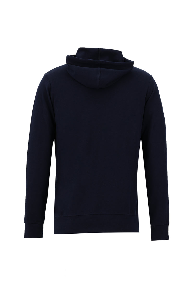 Koyu Lacivert Kapüşonlu Regular Fit Pamuk Sweatshirt